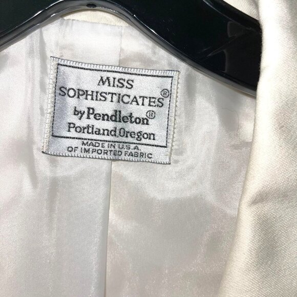 Miss Sophisticates By Pendleton Womens Two Piece Skirt Suit Size 12 White Classi - Picture 4 of 16
